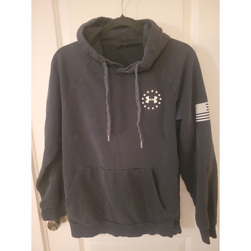 Women's black weathered freedom flag hoodie size large